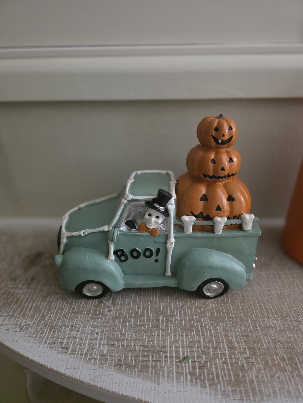 T.J.Maxx Teal Halloween Pickup with Orange Pumpkins